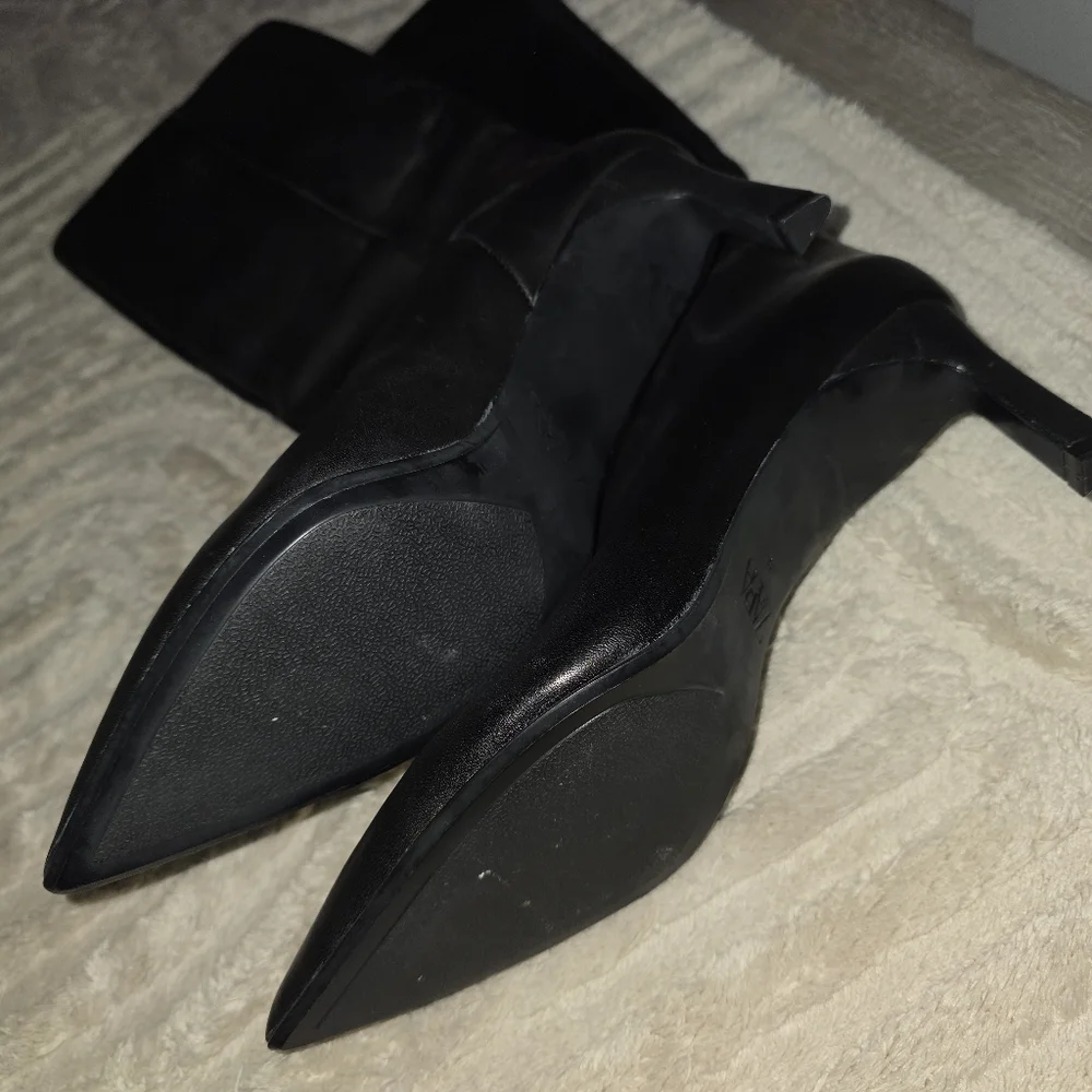ZARA Genuine Leather Heeled Boots – Size 7.5 (EU 38) – New - Picture 4 of 5